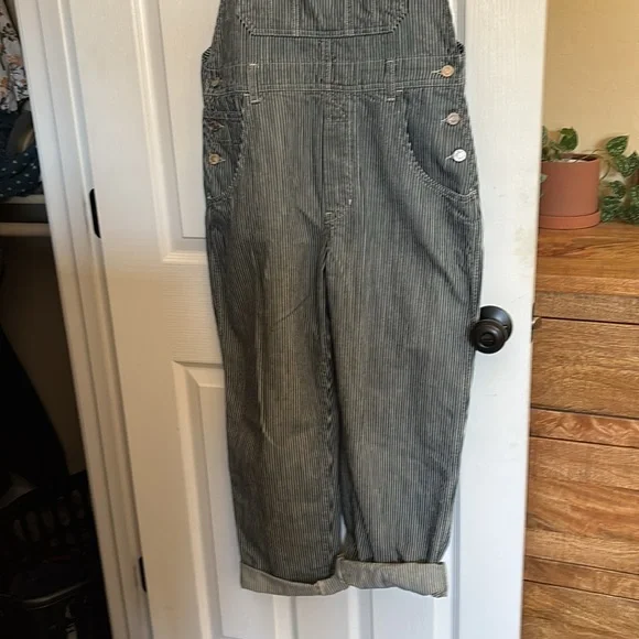 Gap Denim Stripe Loose Overalls - Picture 7 of 9